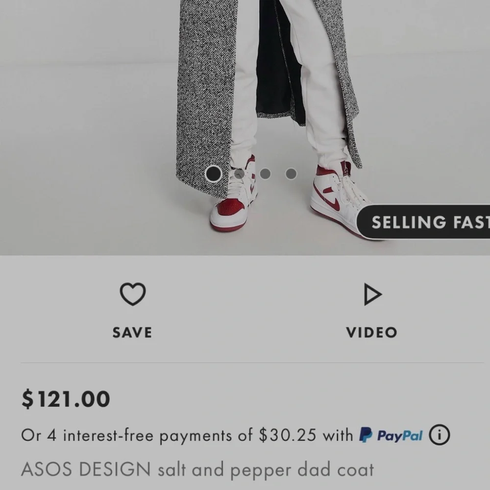 ASOS Design Salt and Pepper Dad Coat - Picture 2 of 3